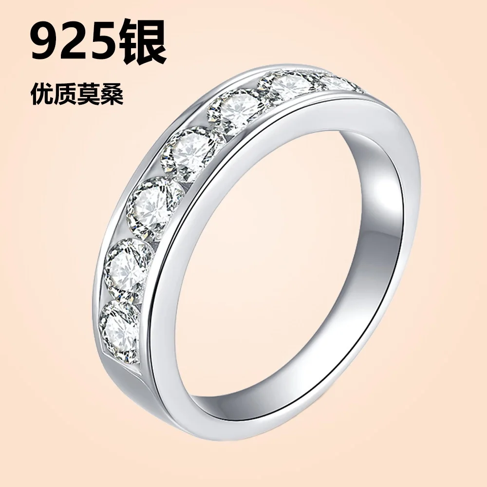 

4mm Moissanite Wedding Band 925 Sterling Silver Lab Created Diamond Band Ring Men Women Ring Customized Jewelry