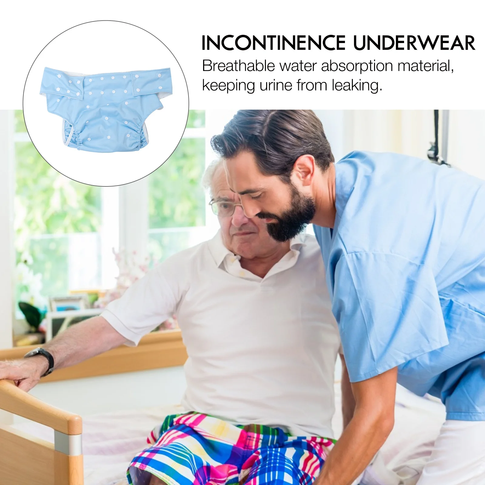 

1 шт. моющиеся подгузники для взрослых, многоразовые регулируемые застежки-застежки, дышащие герметичные подгузники для взрослых, тяжелая впитывающая способность