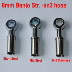 8mm Banjo Fittings For Motorcycle Motor Dirt Bike Racing Offroad Hydraulic AN3 Braided Brake Clutch Oil Hose Line