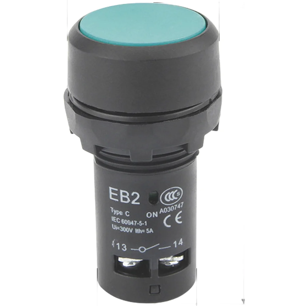 4Pcs 22mm Illuminated Self‑Reset Push‑Button Switch EB2F, 220V Normally Open Momentary Control Switch For Industrial Equipment
