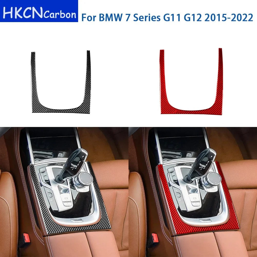 

For BMW 7 Series G11 G12 2015-2022 Accessories Real Soft Carbon Fiber Car Interior Storage Box Panel Cover Trim Sticker