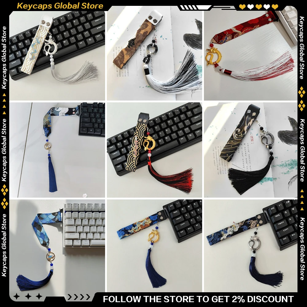 Keyboard Ribbon with Tassel Accessories Chinese Retro Style Customized E-sports Gaming Personalized Keyboard Accessories 02