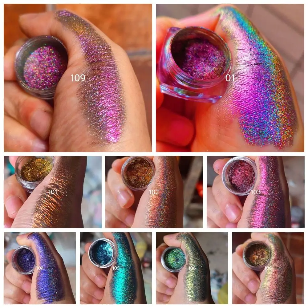 Brilhando MultiChrome Sombra Em Pó, Arco-Íris Glitter, Mudança De Cor, 0.2g