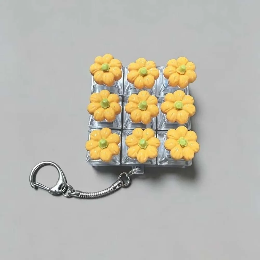 9-Key Fruit Decompression Button Transparent Dual-Tone Cute Glow Design Mini Keyboard Pendant Fruit Flowers Bananas Luminous