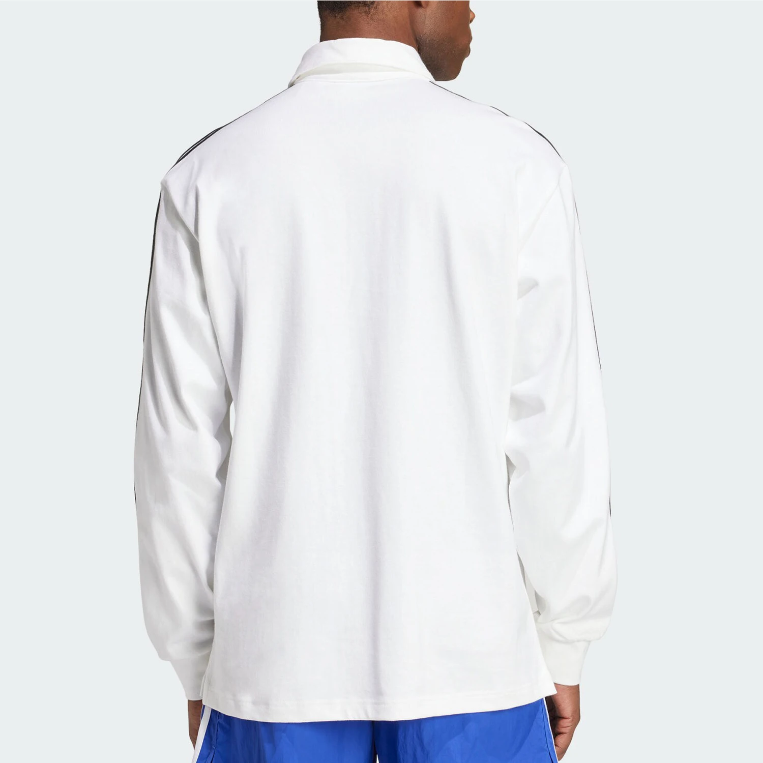 Adidas genuine clover men's striped knitted American sports long sleeved shirt IZ2459