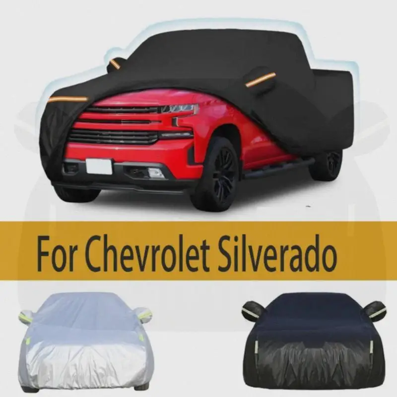 

For 66ft Bed Waterproof All Weather Truck Cover Outdoor Protection Waterproof Shield for Chevrolet Silverado 1500 2023 Car Cover