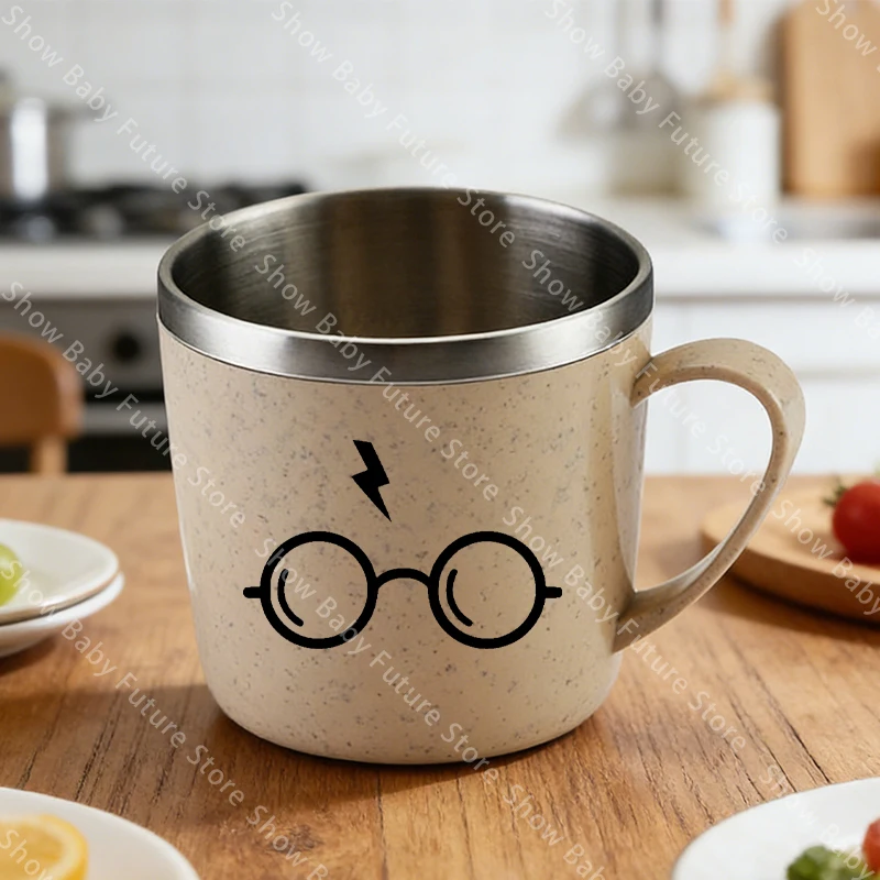 New Cartoon Harrys Potters 304 Stainless Steel Mouth Cup Anime Kawaii Coffee Milk Water Mug Household Anti-scalding Camping Cups view 3