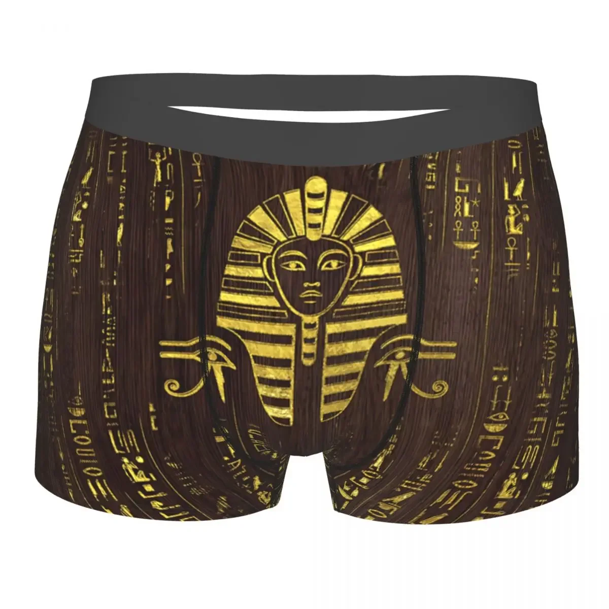 Golden Egyptian Sphinx And Hieroglyphics On Wood Underpants Breathbale Panties Male Underwear Print Shorts Boxer Briefs