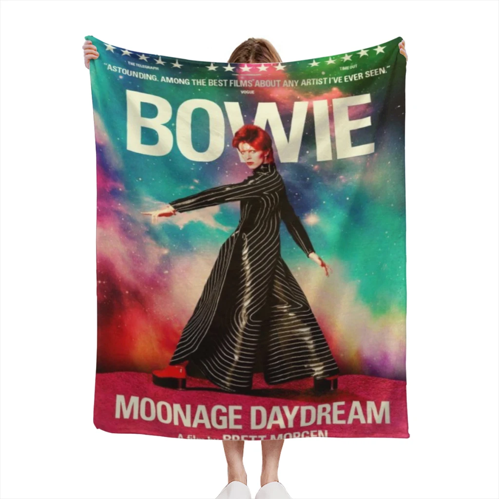 Summer Banket Star Single Davids Bowies Light Blanket  Flannel Family Living Room Plush Sleeping Blanket Travel Camping Bed