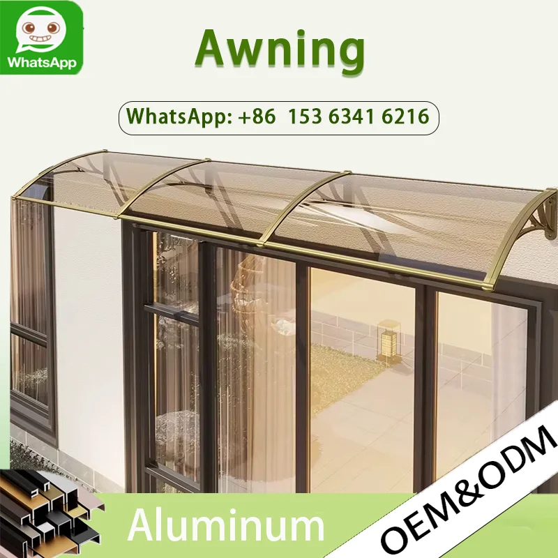 

Simple courtyard waterproof awning modern thickened metal rain cover awning creative outdoor terrace home awning