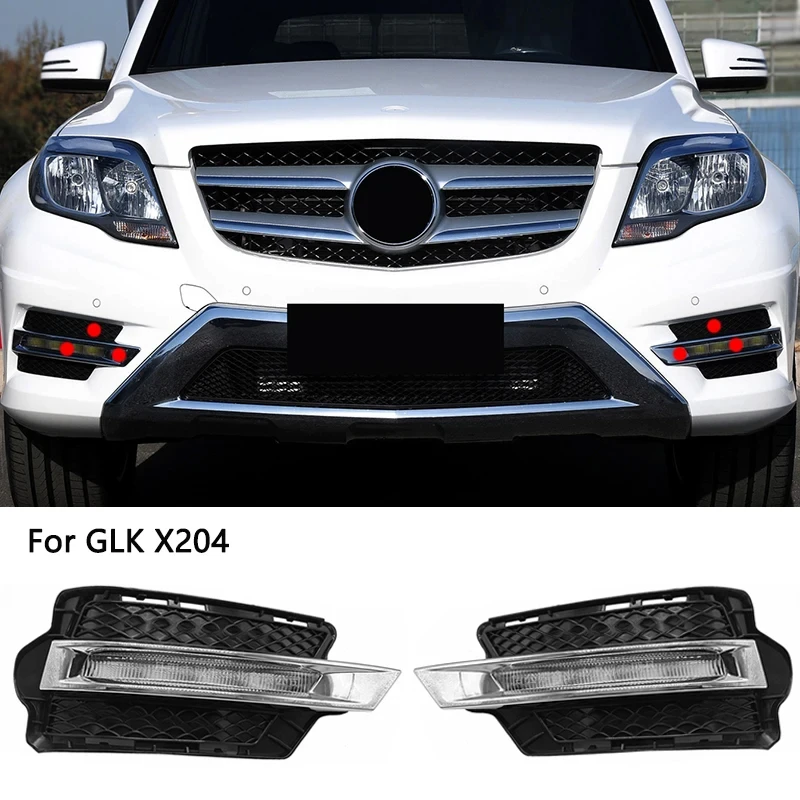 A 2048853022   A 2048852922   A 2048853974   A 2048854074   Front Fog DRL Lampenabdeckung Chrome Trim Grille Teil für Mercedes Benz GLK X204 W204