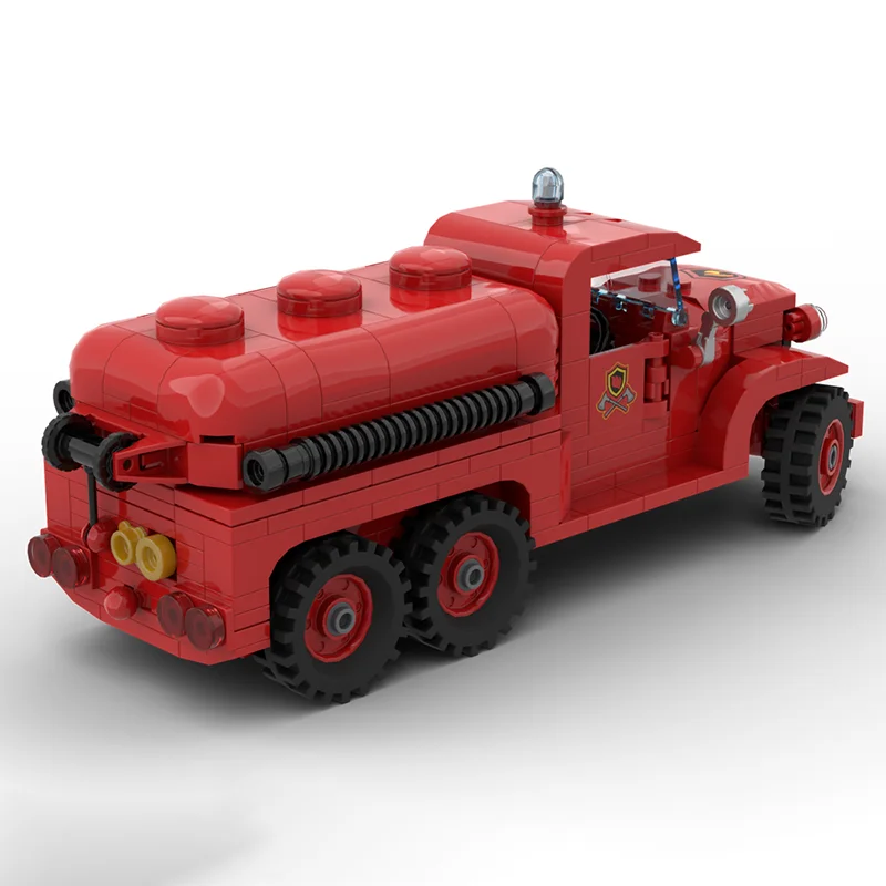 نموذج مكافحة الحرائق Moc قوالب بناء نموذج شاحنة مطافئ كلاسيكي تكنولوجيا وحدات كتلة هدية لعبة عيد الميلاد لتقوم بها بنفسك مجموعة الجمعية