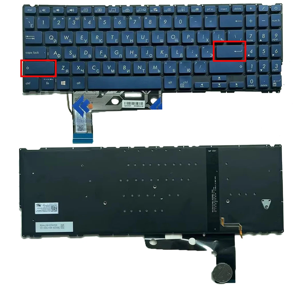 

Русская клавиатура для ноутбука с подсветкой для Asus ZenBook UX533 UX533F UX533FD UX533FN UX533FD UX533FN UX534FA UX534FAC UX534FT UX563FD