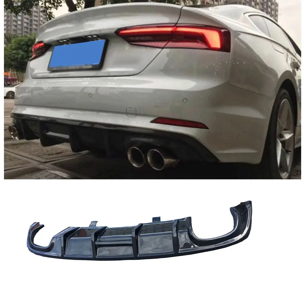 

VACOMUL Carbon Fiber Rear Lip Spoiler Diffuser For Audi A5 Sline S5 Sedan 4 Door Not A5 Standard 2017 2018 Car Styling FRP Black