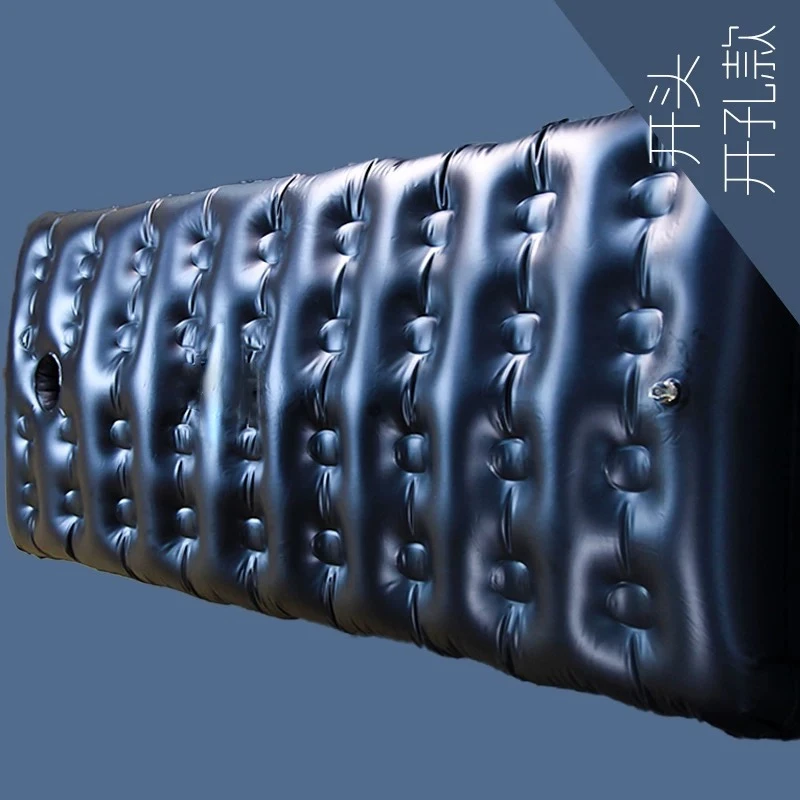 230x90cm PVC Latex Vacuum Inflatable Double-layer Double-chamber Compressed Air Mattress