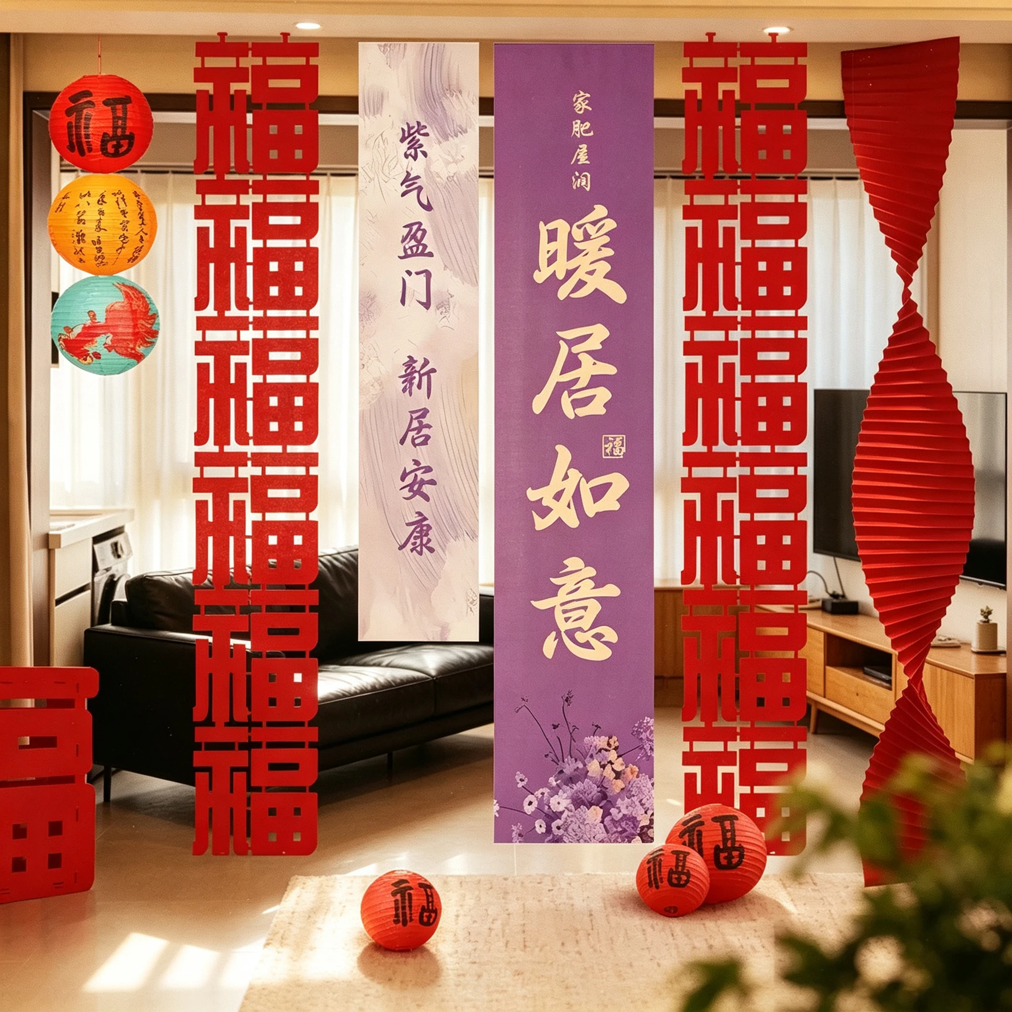 引越し祝い装飾用吊り下げカーテン-リビングルーム飾り付け-ハウスウォーニングセレモニー装飾フルセット