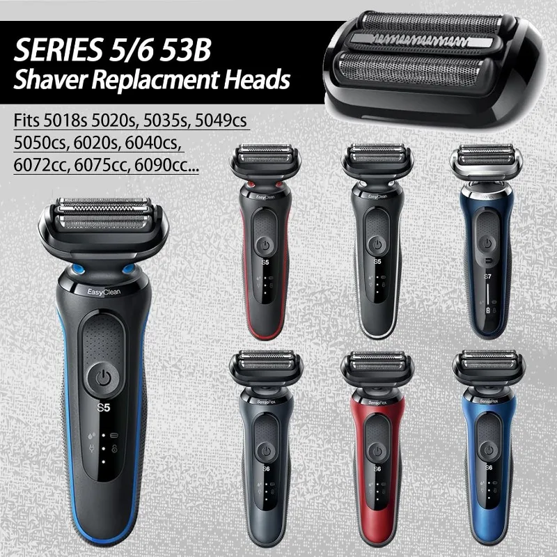 ABKR-Electric Shaver Head Replacement For Braun 53B Series 5-6 50-R1000s 50-B1300s 50-R1320s 50-R1300s 50-M4000cs Razors Blade