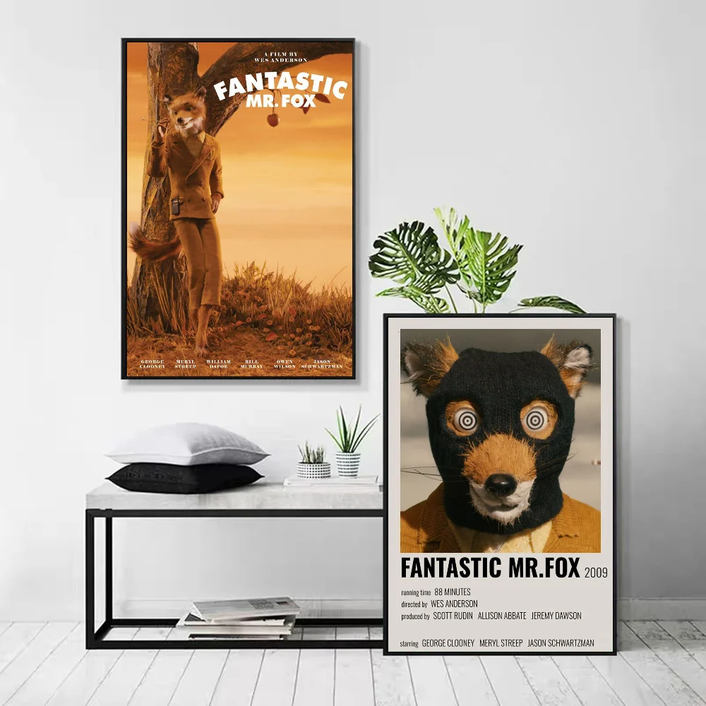 1pc Movie The Fantastic Mr. Fox Poster Self-adhesive Art Waterproof Paper Sticker Coffee House Bar Room Wall Decor