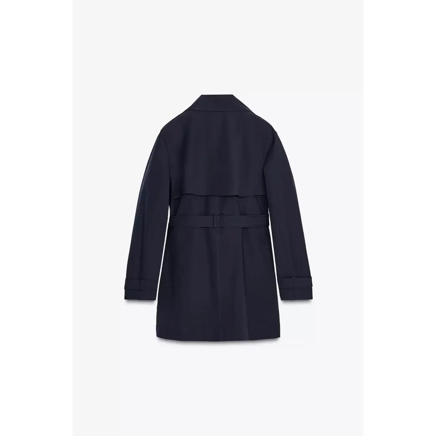 معطف Ele Long Sve مع زخرفة حزام وياقة على شكل حرف f وسترة واقية للخريف ورفيعة عادية #3