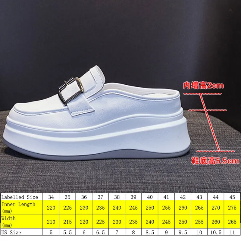 Fujin 7.5cm New Genuine Leather Platform Wedge Slippers Sandle Sneaker Women Shoes Heels Summer Moccasins Designer Females Boots