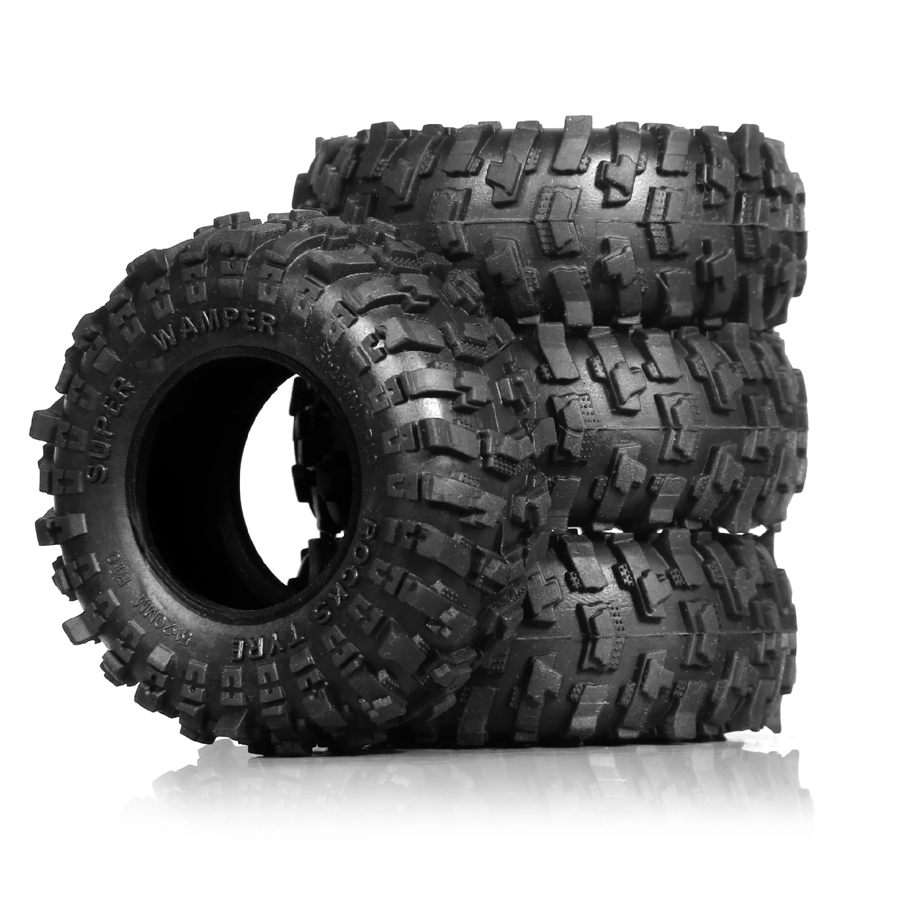 RED SPIDER 4Pcs 1.0 inch Soft Rubber Wheel Tires  OD 51mm for 1/18 1/24 RC Crawler TRX4M SCX24 AX24 FCX24 Upgrade Accessories