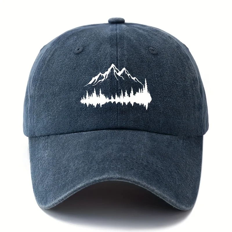 Unisex forest pattern baseball cap for outdoor exploration, fishing, hiking, lightweight sun protection, truck driver's cap