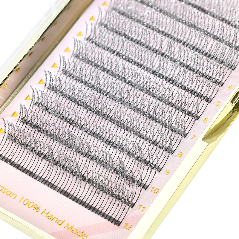 ARISON Mix Color Fashion Glitter Lashes with Diamond Shimmery Individual Eyelashes Extension Shining Festival Colourful Eyelash