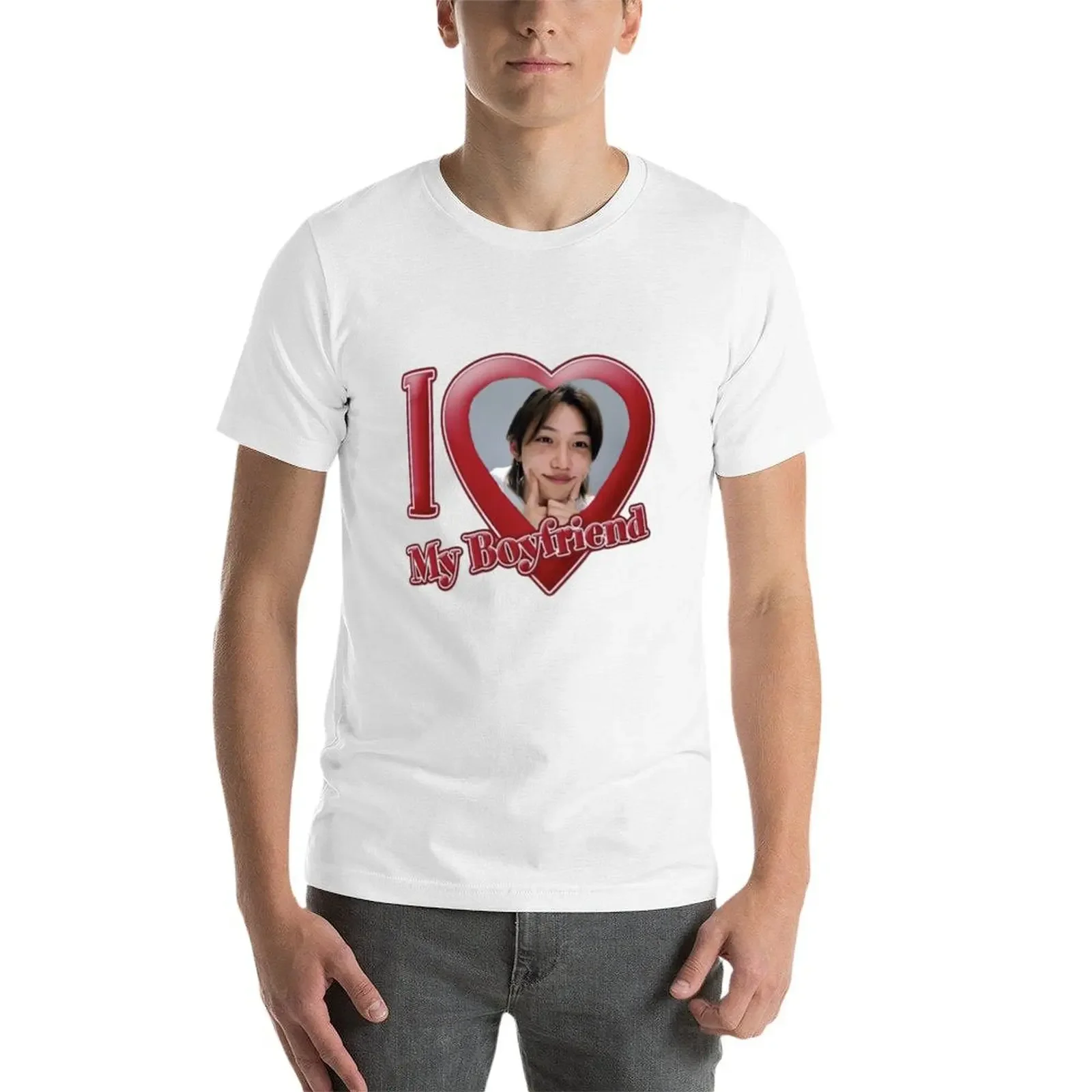 I love my boyfriend (Felix) T-shirt sweat plus sizes customizeds customs design your own mens workout shirts