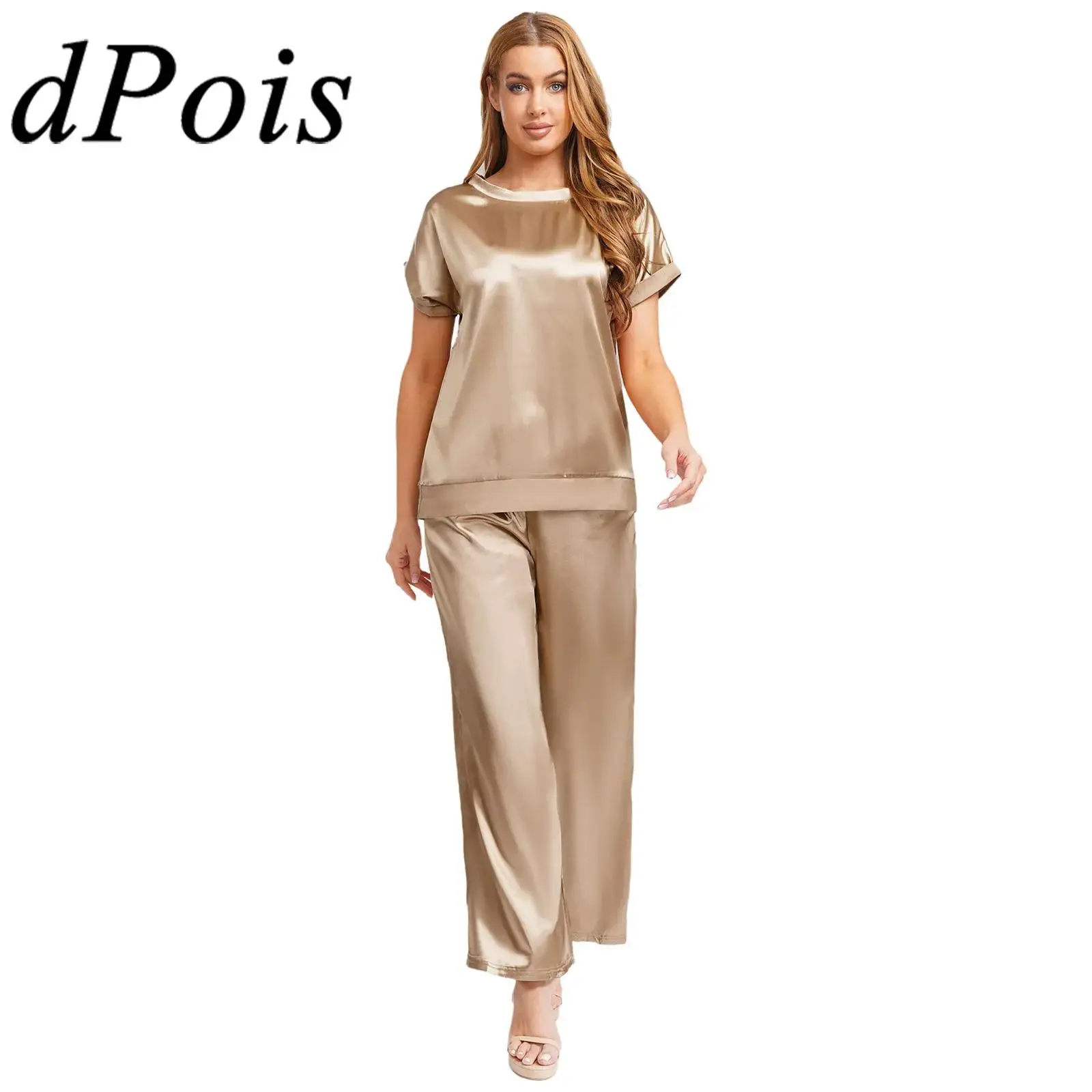 

Женская одежда для отдыха и путешествий, модный комплект из двух предметов, футболка с короткими рукавами, топы с эластичным поясом, брюки, комплекты для поездок на работу