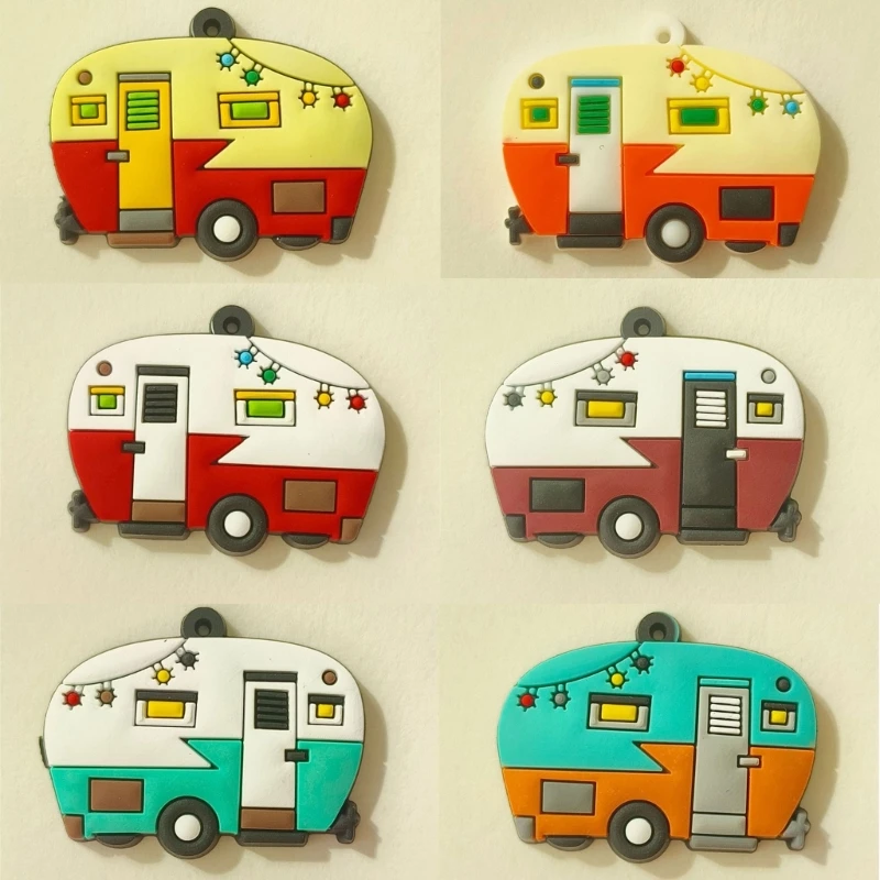 10Pcs Campers Shaped Key Holder Pendant Keychain Stylish Bag Charm Travel Trailer Shaped Keyring Accessory