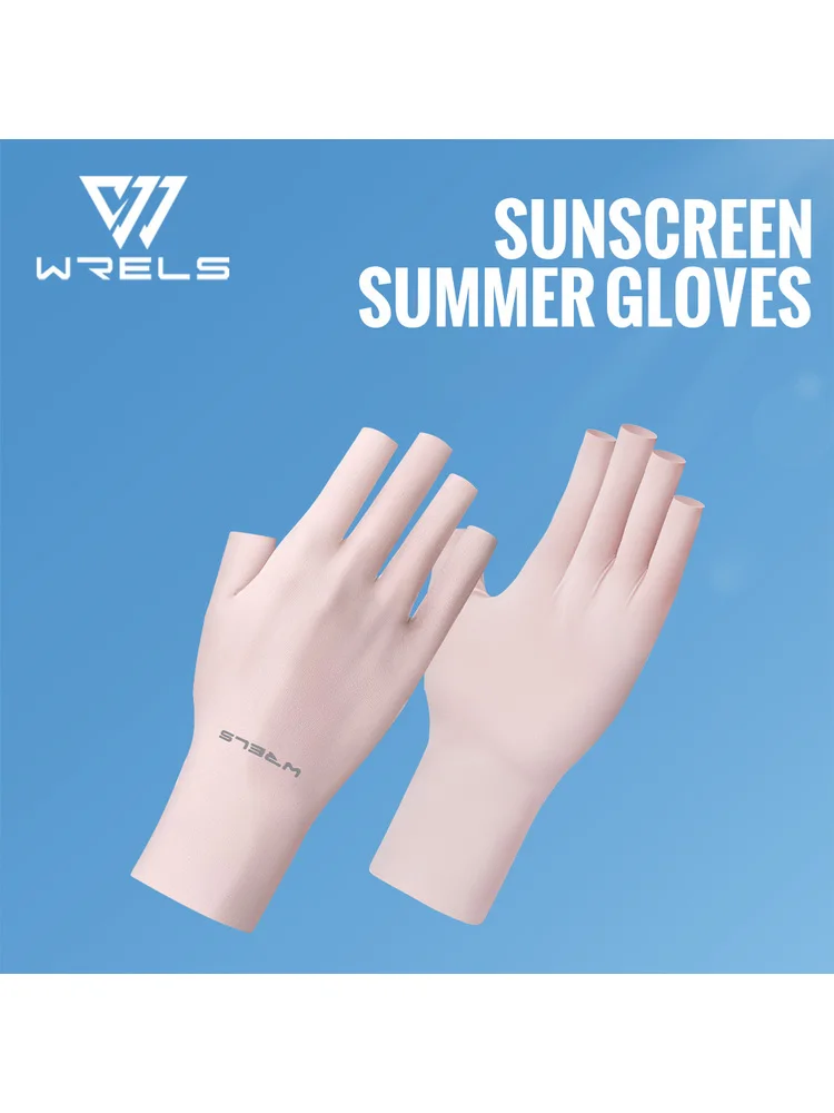 AliExpress WRELS Fingerless Gloves Summer Sunscreen UV Protection Ice Silk Gloves Are UV Resistant Non Slip UPF50+ Fingerless Gloves