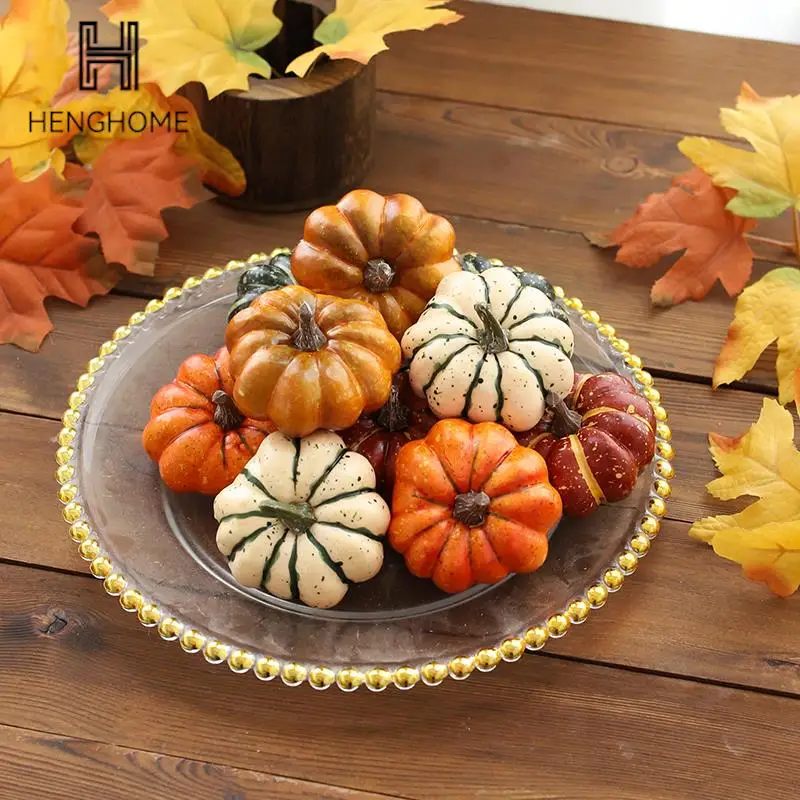 Mini Artificial Halloween Pumpkin Decor Simulation Vegetable DIY Craft Halloween Home Party Decoration Props Farmhouse Harvest