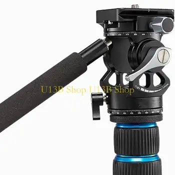 U13B迷你三腳架液壓阻尼雲台,附Arca快裝板和137mm手柄,適用於攝影機,防滑 8 最佳銷售 液頭 - №3