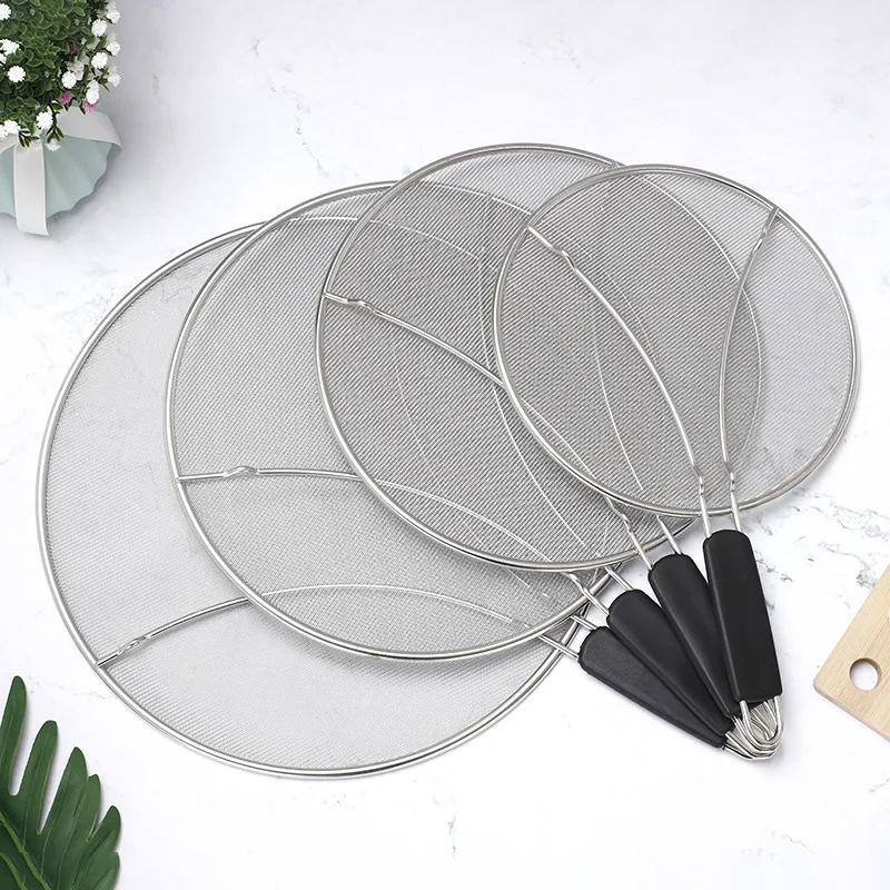 Round BBQ Net Grill Stainless Steel Fine Mesh Frying Pans Accessories Non-stick Grid Rack