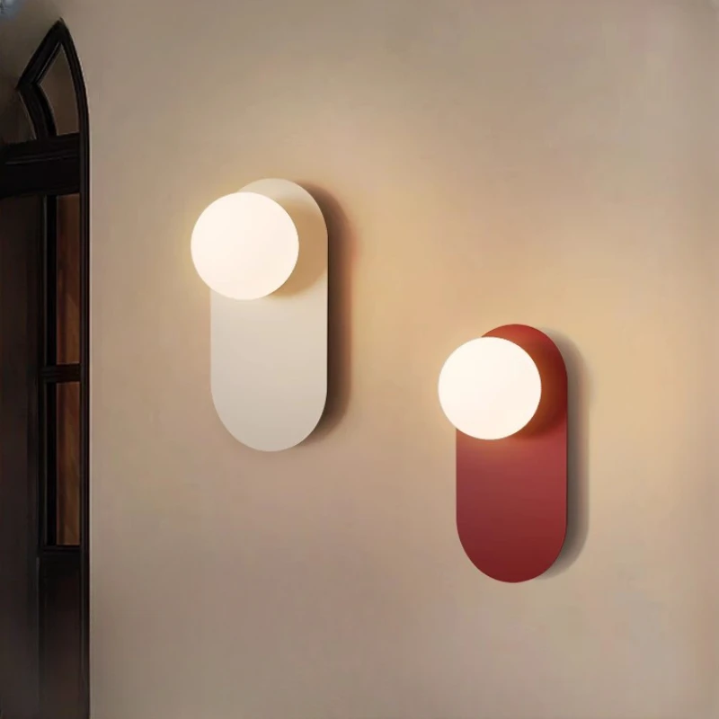 

Nordic bulb wall lamp bedroom bedside lamp modern minimalist staircase corridor aisle lamp wall decoration light fixtures