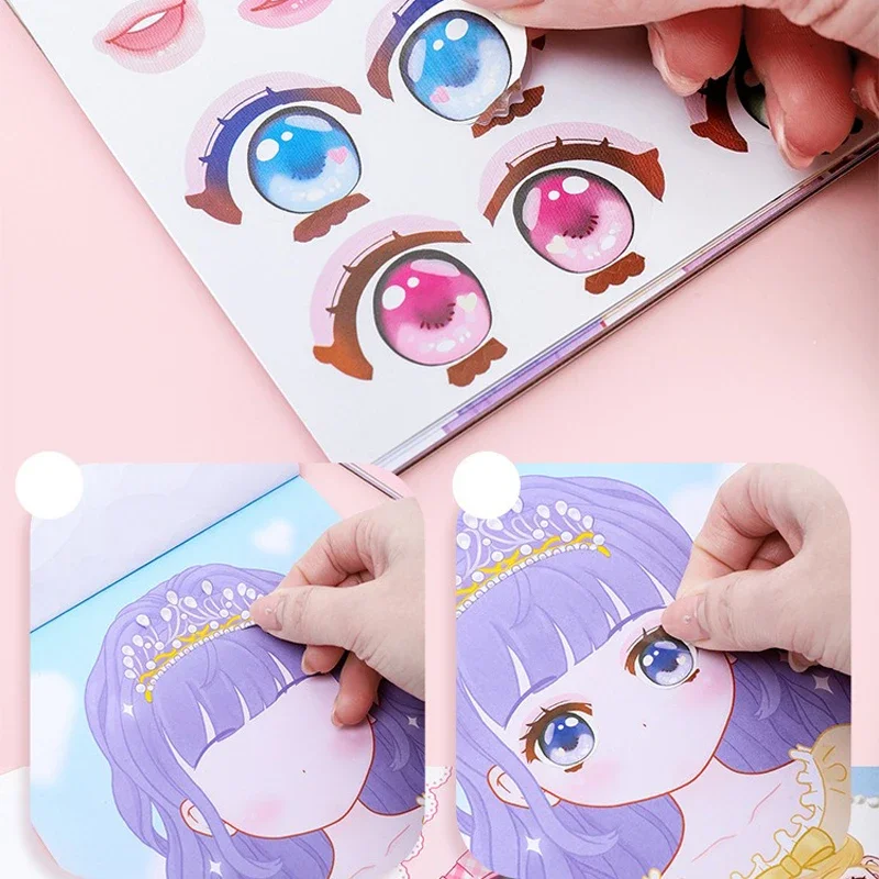Makeup Show Sticker Book Sticker Book Cute Style Makeup Changing Children's Puzzle Girls' Makeup Changing Sticker