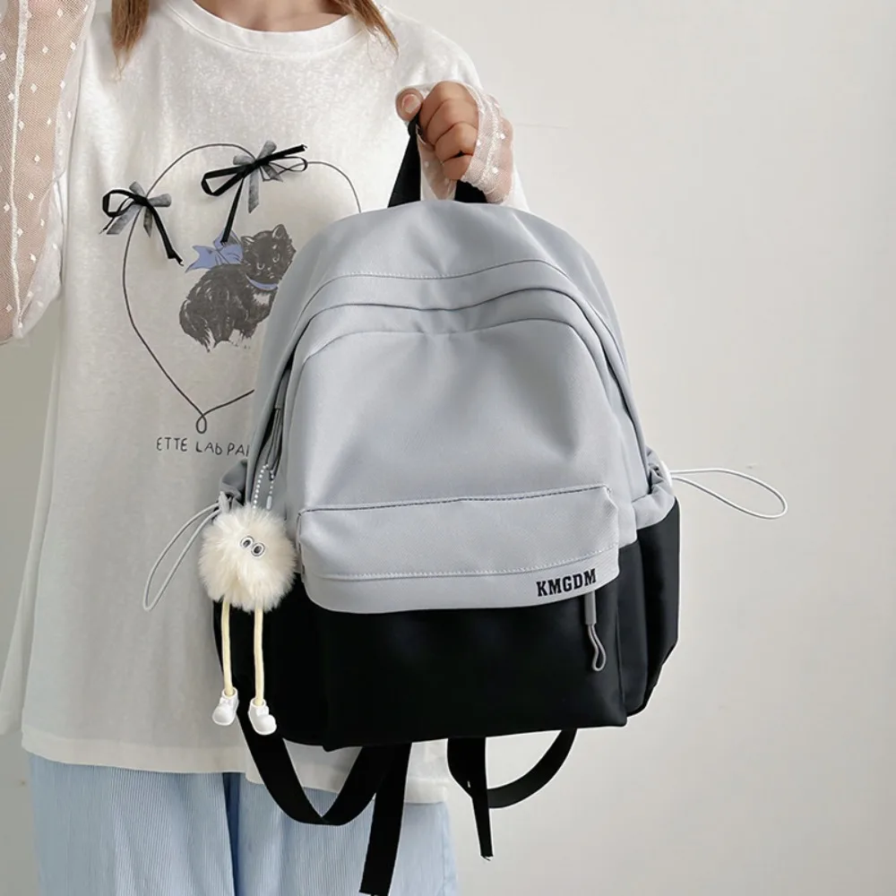 

New Fashion Solid Color Large Capacity Schoolbag Ins Versatile Simple Casual Spring Outing Light Backpack Multi-functional