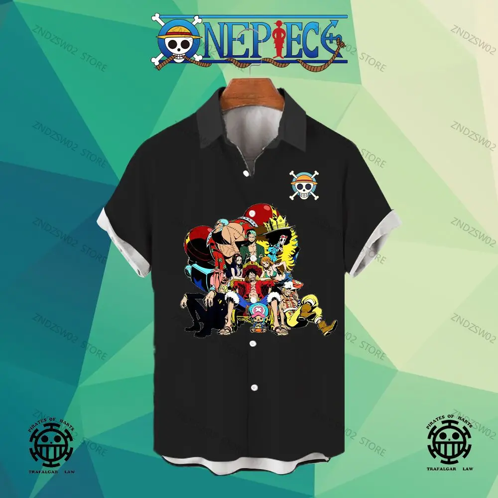 

One Piece Fashion High Quality Luxury Men's Shirt Monkey D Luffy Beach Social Shirts Leisure Streetwear Blouses Hawaii Clothes