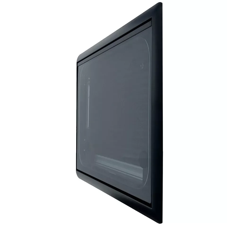 RV Side Window, Double Glazed UV Resistant Acrylic Caravan Exterior Window with Blind and Fly Screen for Motorhome, Fits 25-50mm