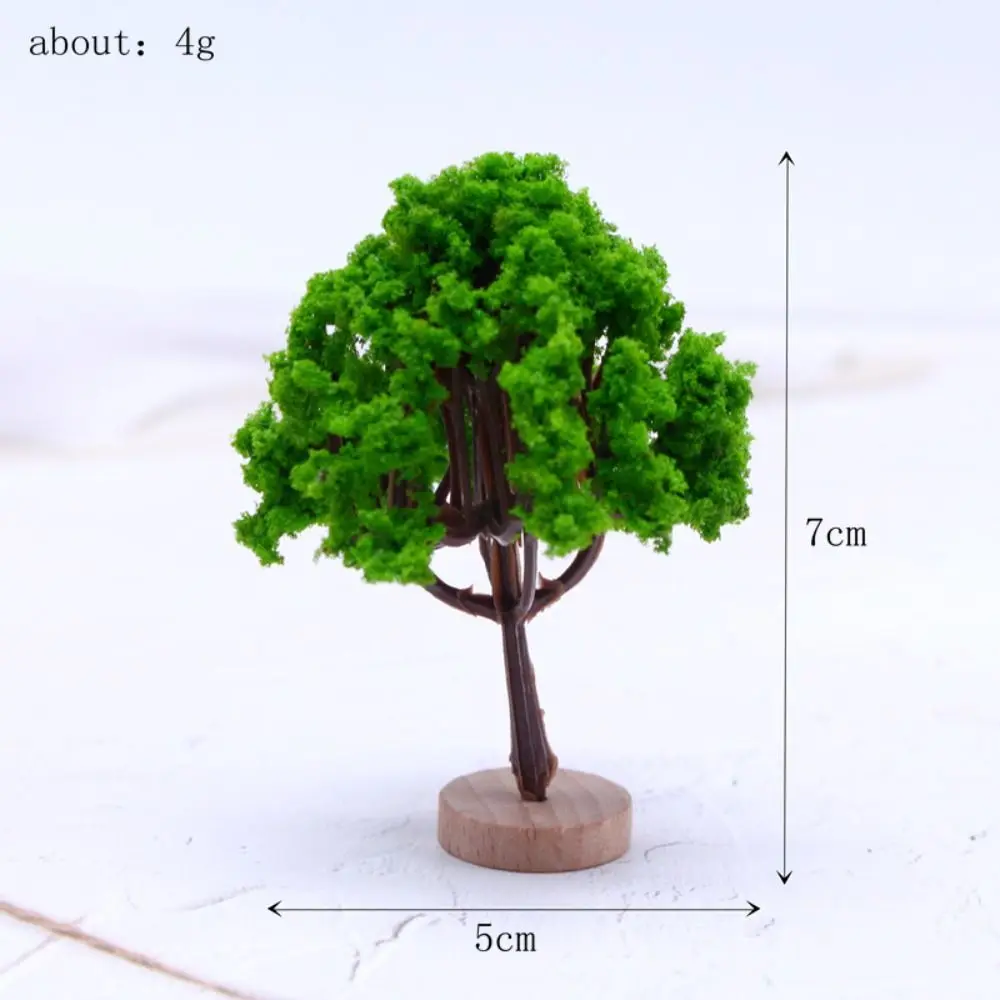 

Plastic Model Trees Artificial Moss Rocks/Wooden Base Natural Green Fake Trees Simulation Bonsai Figurine Building Model
