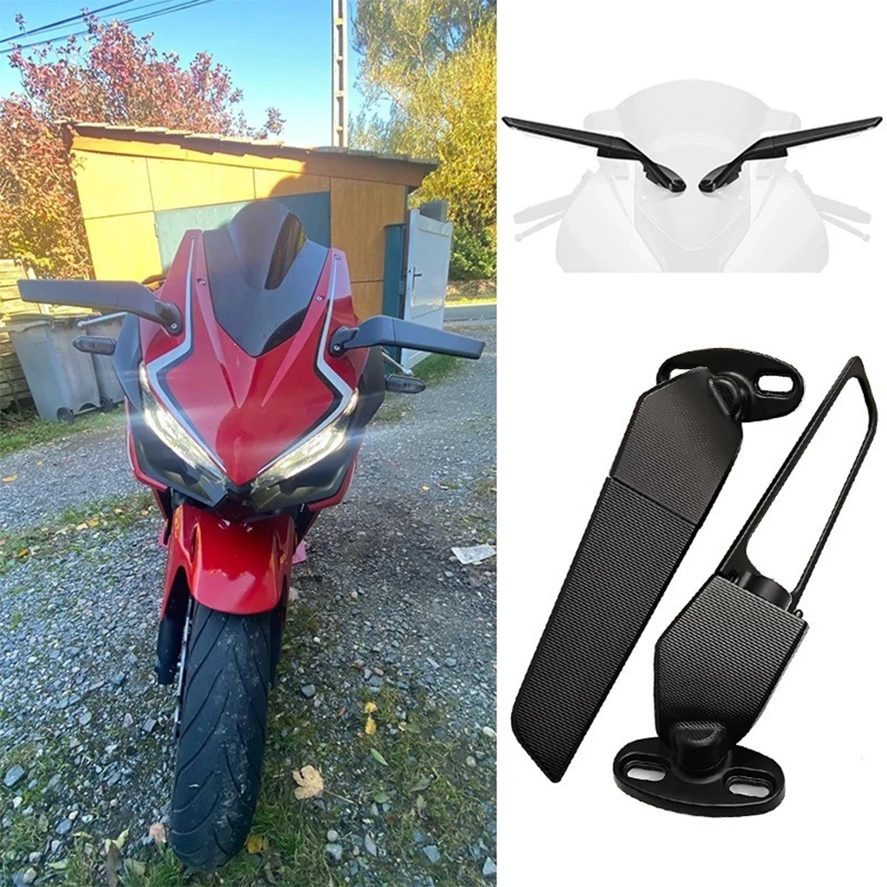 Motorcycle Modified Wind Wing Rearview Mirrors Adjustable Rotating Mirror Accessories For Suzuki  Honda Kawasaki, Yamaha, Ducati