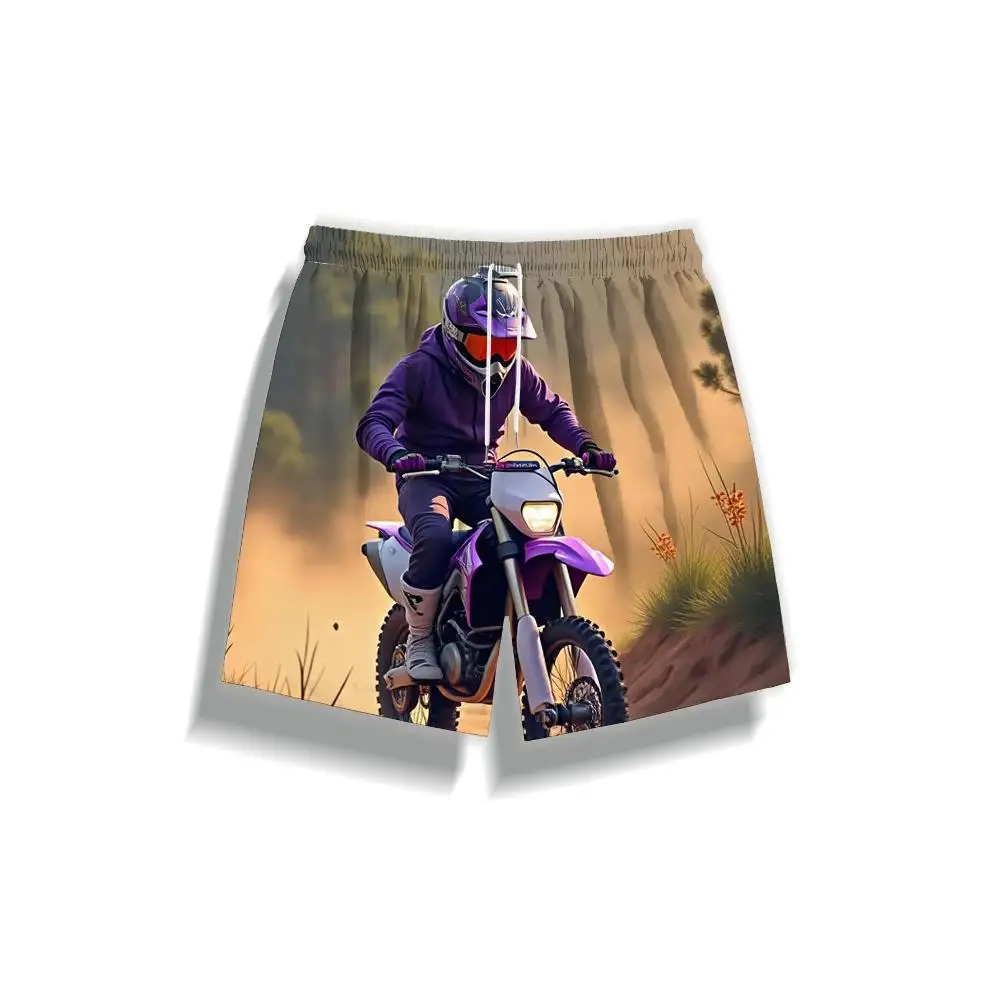 

1pcs Men's Short swim trunks2026 Summer 3D Printed Short sleeve running Breathable cargo pants Quick drying Polyester
