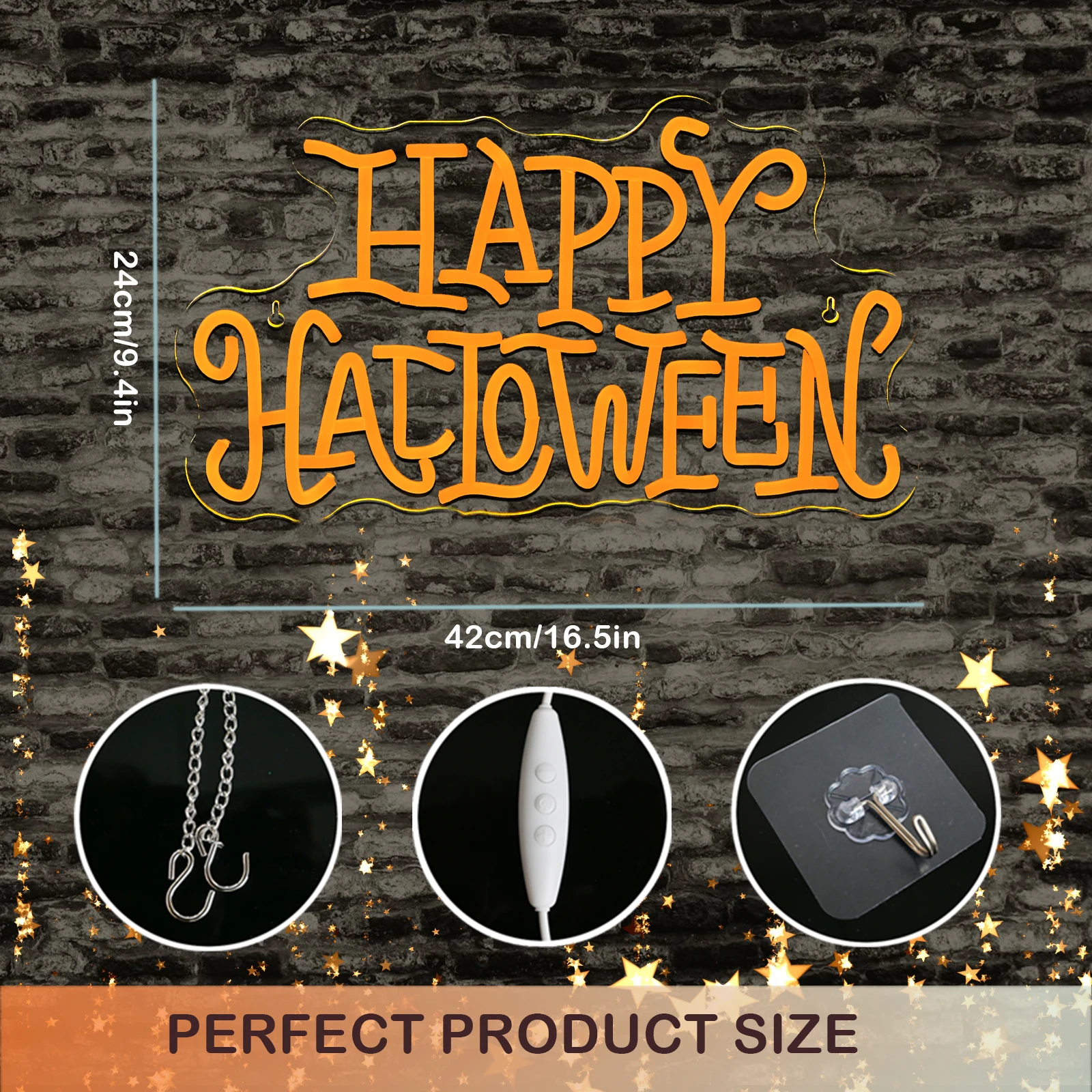 Happy Halloween Neon Sign Halloween Gift Neon Light Halloween House Party Restaurant Decor Light Spooky LED Signs for Wall Decor