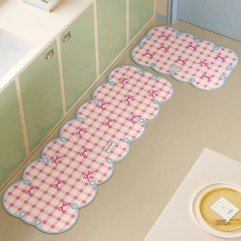 

Кухонный напольный коврик в форме волны с героями мультфильмов, нескользящий водонепроницаемый маслостойкий ковер, длинные полоски, дорожки, коврики, украшение дома, кухонный коврик 러그