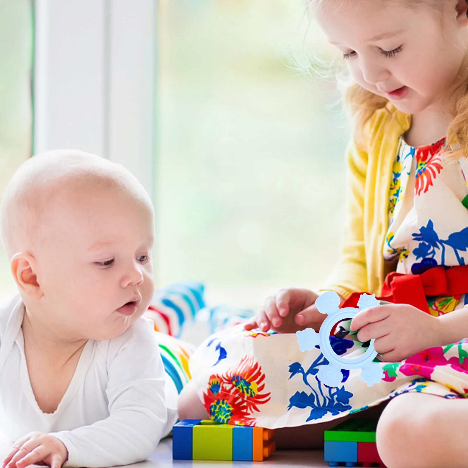 الطفل التسنين سيليكون التسنين الرضع لمدة 6-12 شهرا سهلة قبضة التحفيز الحسي التسنين عضاضة الطفل للأطفال #4