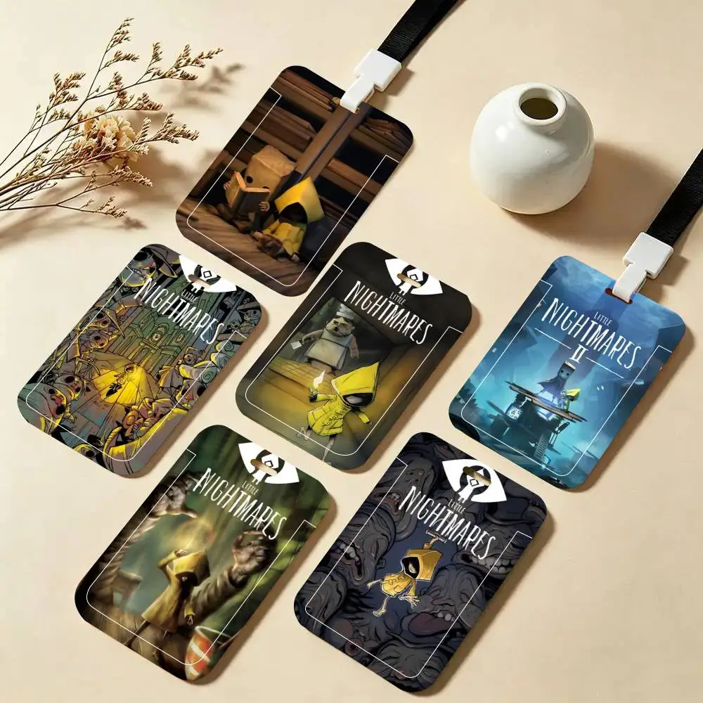 

Game L-Little Nightmares ID Card Holder Neck Strap Pendant Door Badge Holder Lanyards Keychain Work Credential