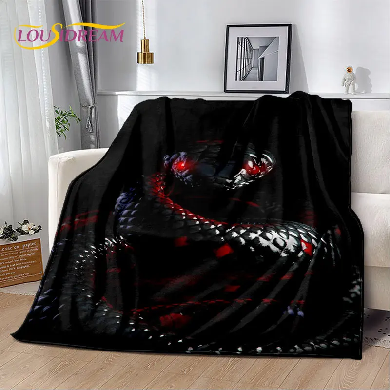 Gothic Horrible Snake Serpent Soft Plush Blanket,Flannel Blanket Throw Blanket for Living Room Bedroom Bed Sofa Picnic Cover Kid