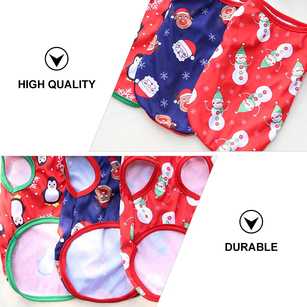 

1Pcs Christmas Theme Pet Vest Xmas Dog Clothes Warm Polyester Small Dog Outfit Festive Costume Party Wear Pet Clothes