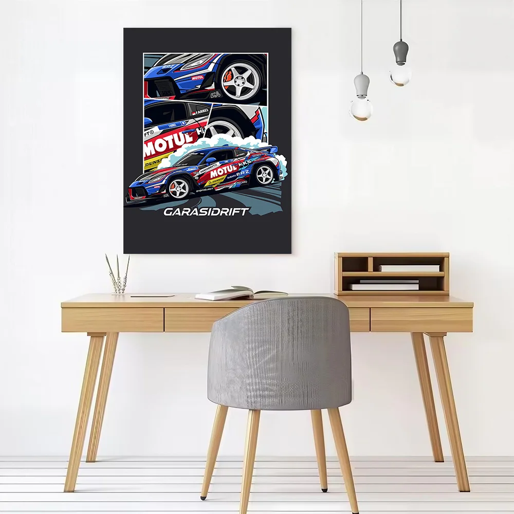 Drifting Sports Car BRZ With Motul Livery Poster Canvas Wall Art Personalized Print Modern Painting Perfect Gift for Home Decor