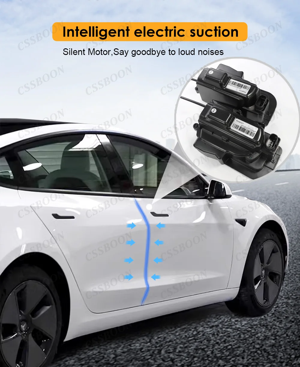 CSSBOON Automatic Locks Switch Door Auto Soft Close Doors for Tesla Model Y 3 Highland Anti-pinch Door Suction